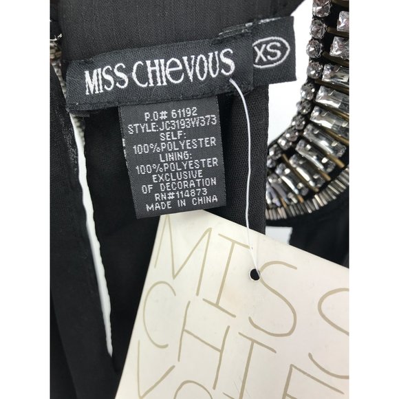 Miss Chievous Jeweled Beaded Collar Sleeveless Blouse Black XS NEW - Picture 5 of 5